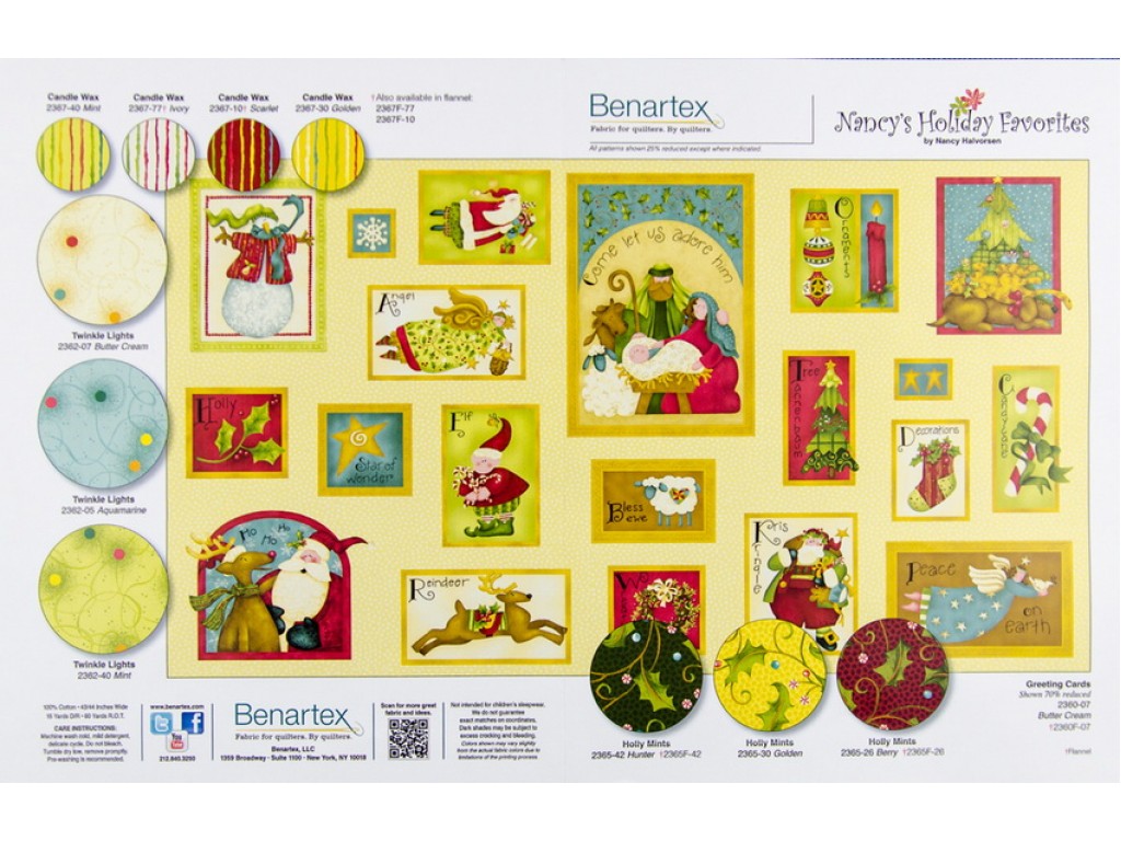 Набор лоскутов 50x55см Nancy's Holiday Eavorites